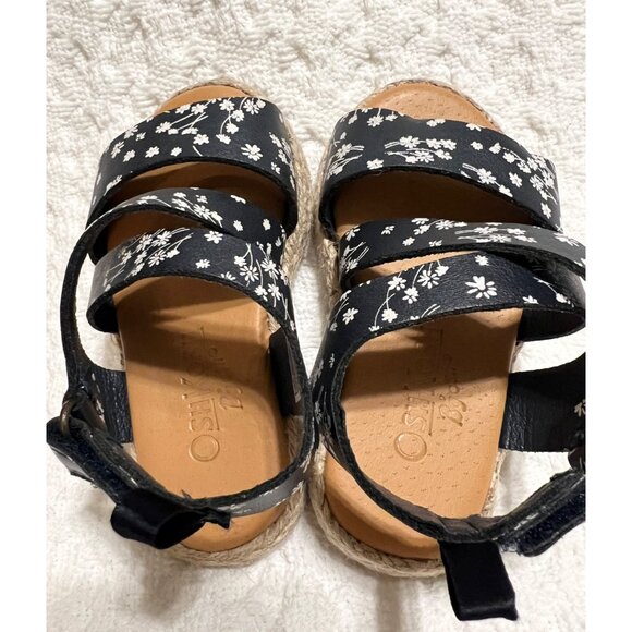 Toddler Girl Oshkosh Bgosh Navy Floral Print Espadrille Sandals size 4 - Picture 5 of 7